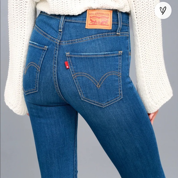 Levi's Denim - Mile high super skinny medium wash distressed jeans